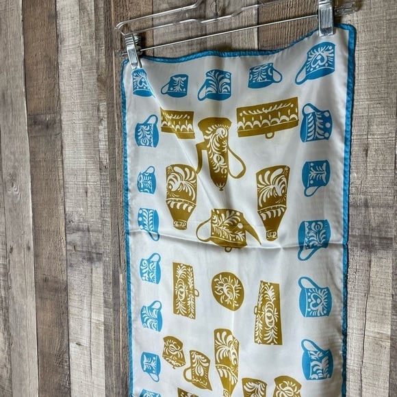 VINTAGE BANNER SILK SCARF BY UGNA - Picture 3 of 5